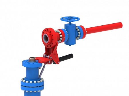 Натаскиватель шарнирный для наведения перфорационной задвижки на фланец 280х35 с одновременной герметизацией обсадной колонны - НШФК-5-280х35/146-178 (095.00.000)