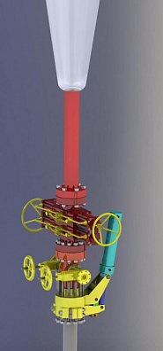 Натаскиватель шарнирный для наведения запорной компоновки на обсадные трубы 194-245 НШОТ-194-245 (076.00.000)