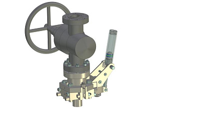 Натаскиватель шарнирный с гидроприводом для наведения задвижки на трубы НКТ 70 МПА