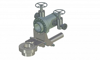 Натаскиватель шарнирный для наведения запорной компоновки на фланец крестовины 350х70  НШГ-350х70